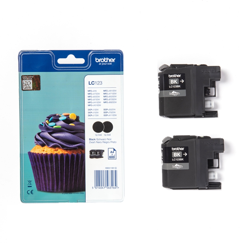 Brother Cartucho LC123BKBP Negro Blister — imagem 3