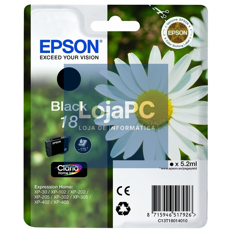 Epson Cartucho T1801 Negro