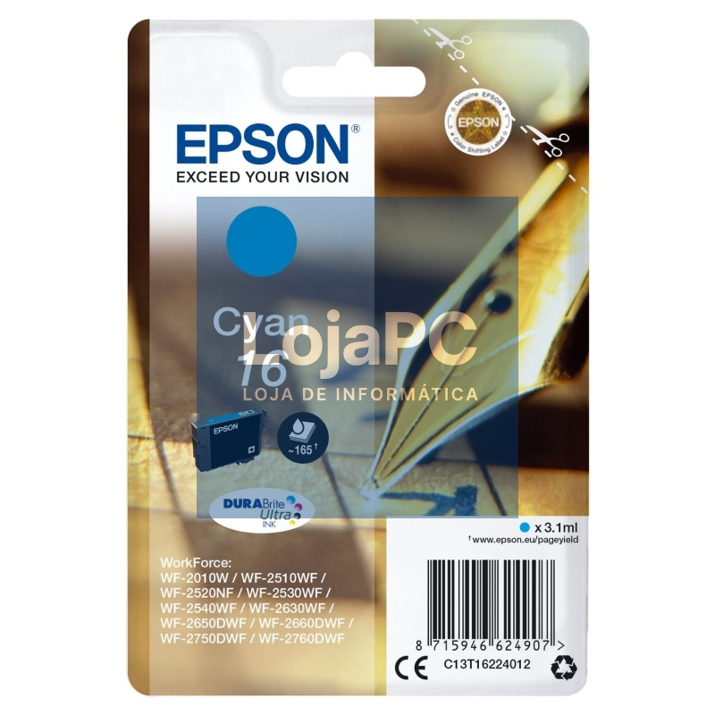 Epson Cartucho T1622 Cyan