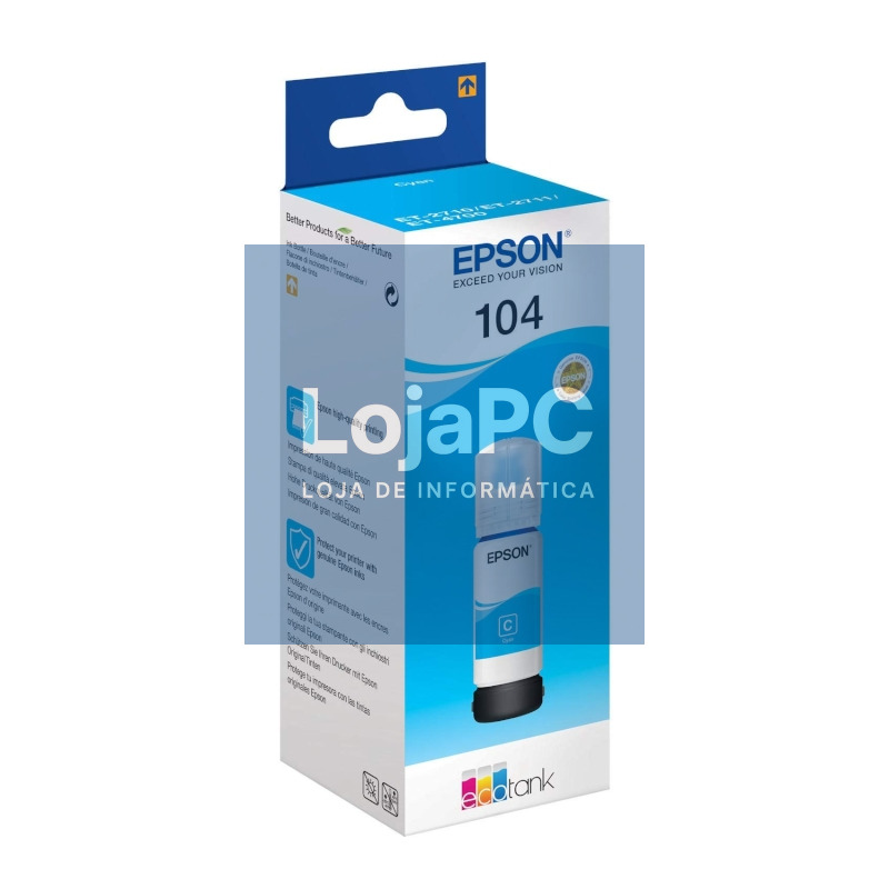 Epson Botella Tinta Ecotank 104 Cyan