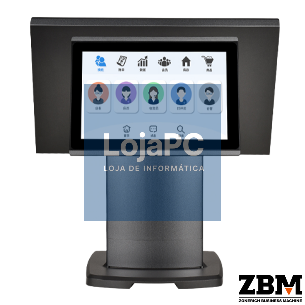 POS ZQ-T506 - Intel I5 7300U / DDR4 8GB / SSD 120GB / Touch 15.6" + 10.1" / Alluminium / Windows 11 Pro