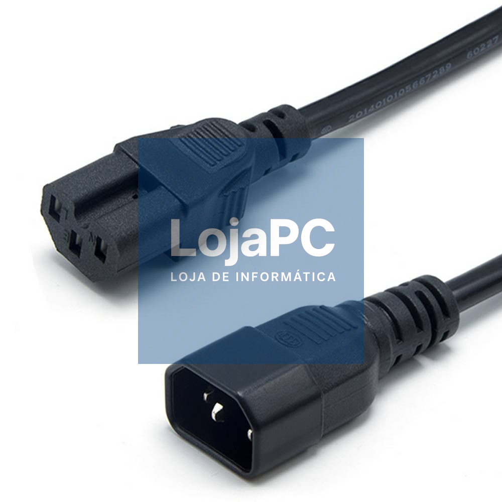 Conector alimentação p/cabo IEC C15(Macho) Preto