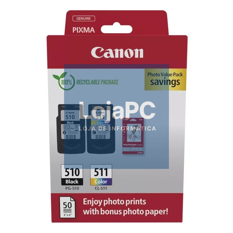 Canon Cartucho MultiPack PG-510/CL511+papel