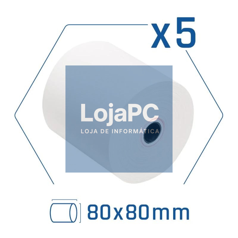 iggual Pack 5 rollos papel térmico sin BPA 80X80mm