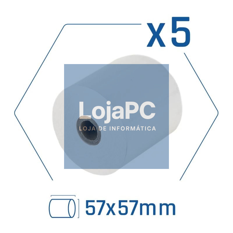 iggual Pack 5 rollos papel térmico sin BPA 57X57mm