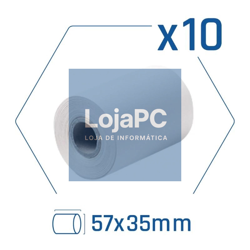 iggual Pack 10 rollos papel térmico datáfono 57x35
