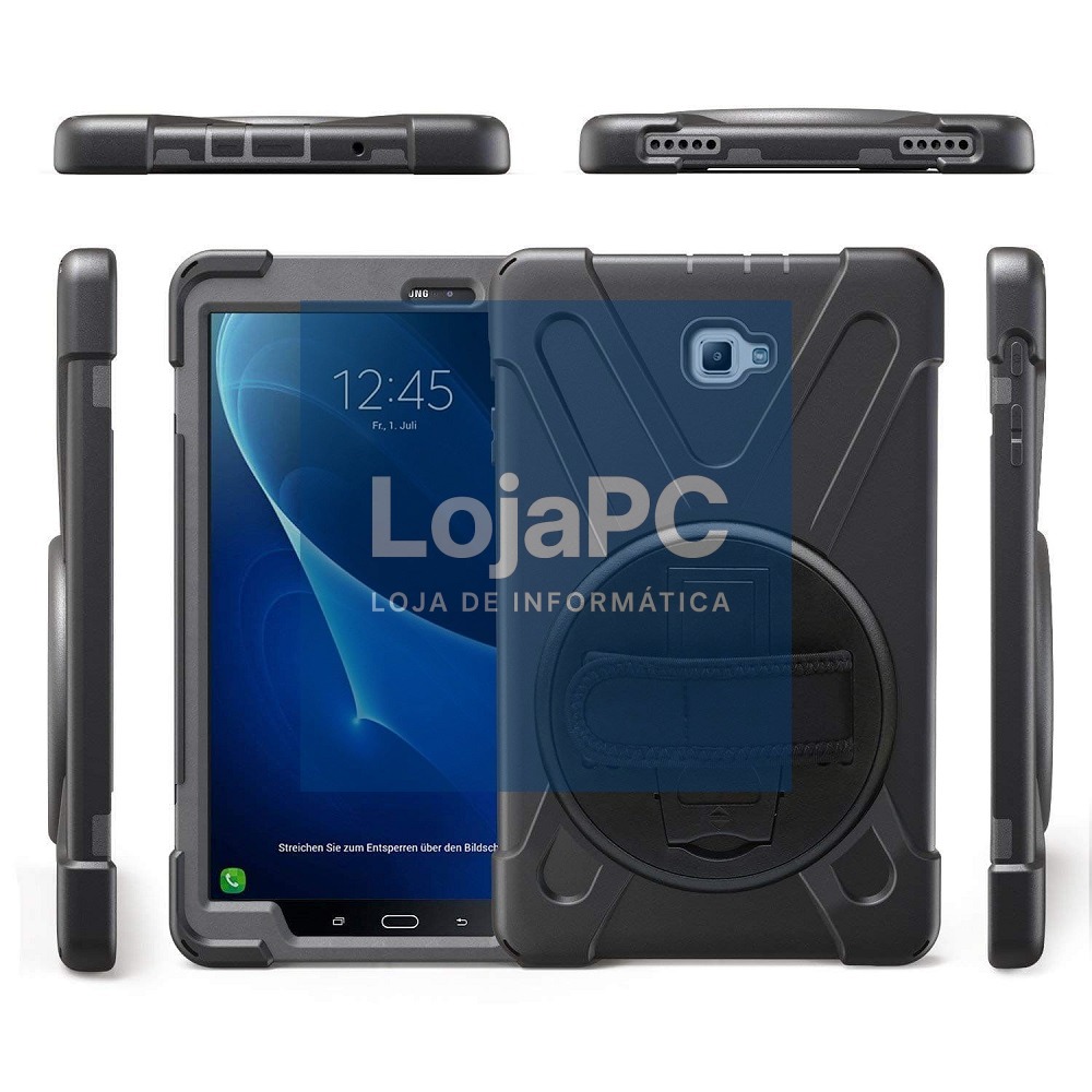 Capa Tablet P / Samsung T585 Black c/ Hand Strap