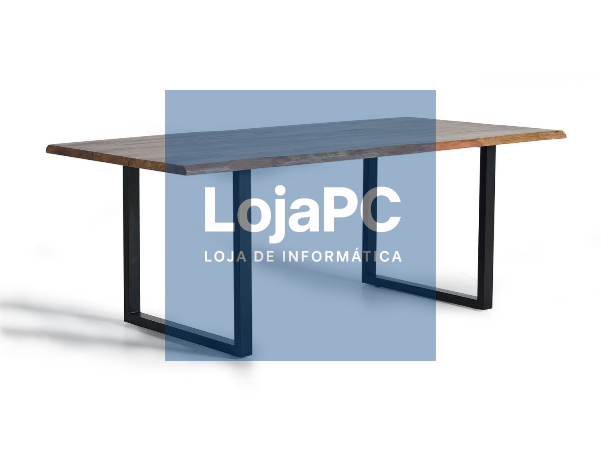 Mesa de Apoio em Acacia Swiss Edge Metal 70x30x76CM