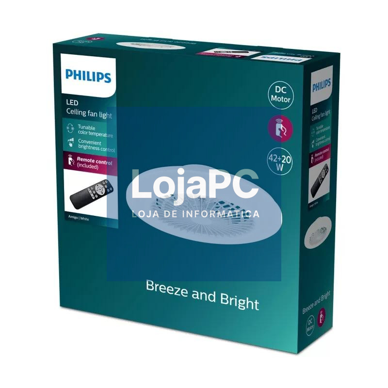 PHILIPS Ventilador techo Amigo LED 20+42W Blanco — imagem 2