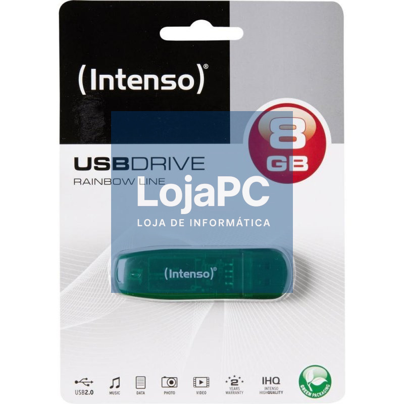Intenso 3502460 Lápiz USB 2.0 Rainbow 8GB Verde — imagem 3
