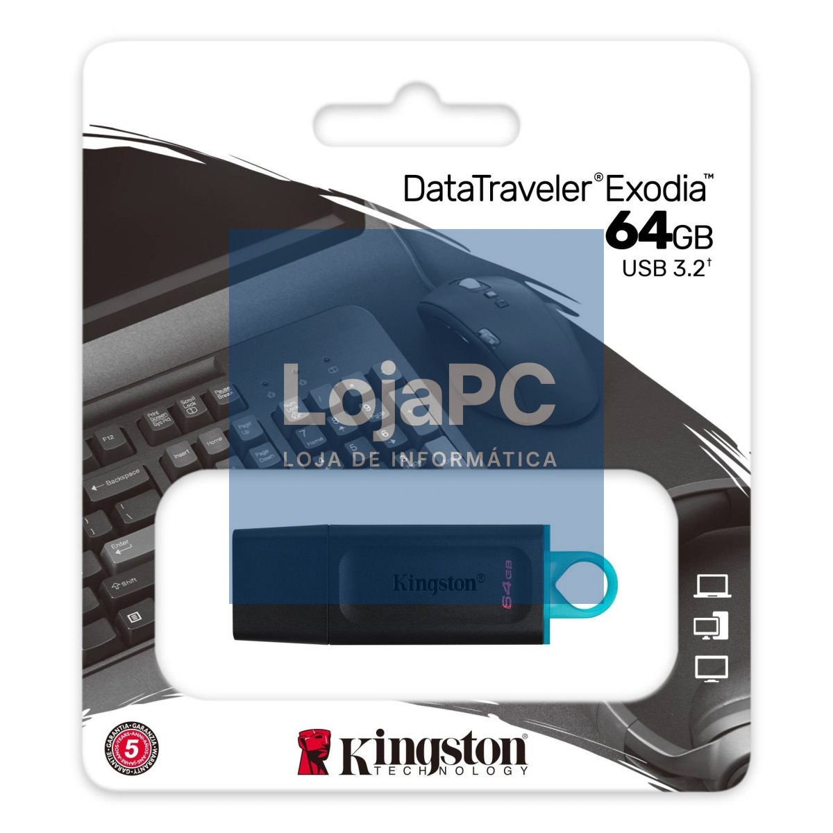 Kingston DataTraveler DTX 64GB USB 3.2 Gen1 Negro — imagem 5