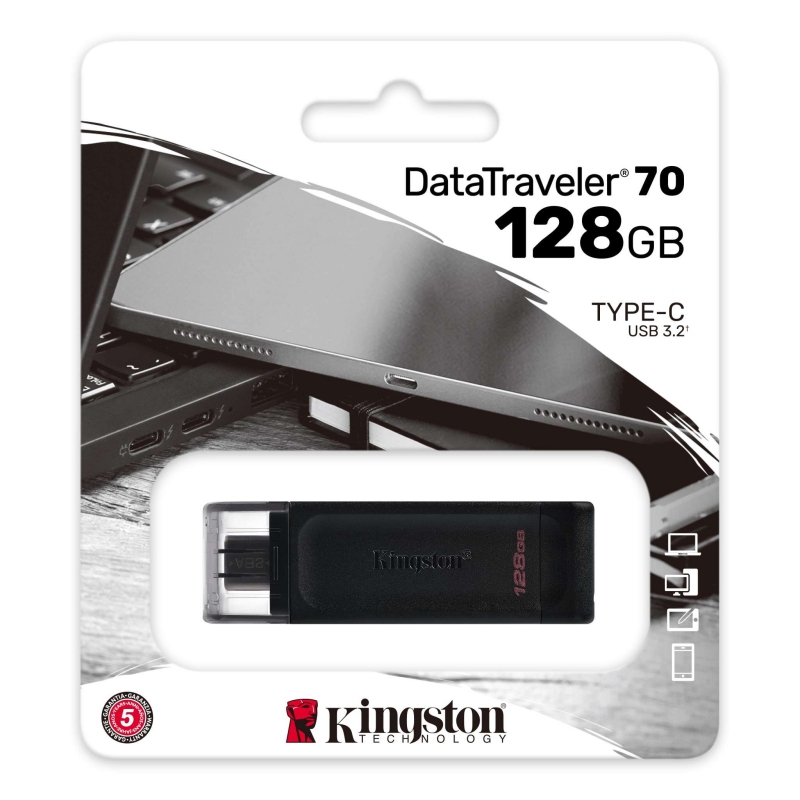 Kingston DataTraveler DT70 128GB USB C 3.2 Negro — imagem 5