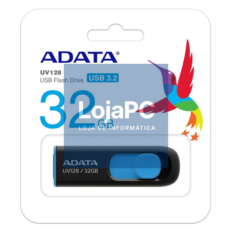 ADATA Lapiz Usb UV128 32GB USB 3.2 Negro/Azul — imagem 2