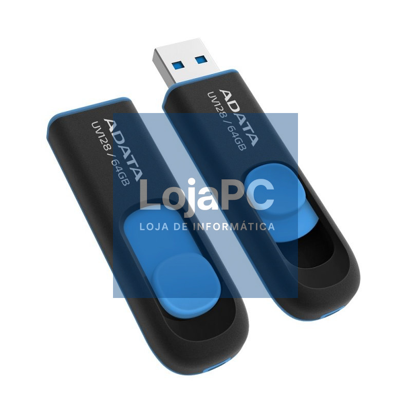 ADATA Lapiz Usb UV128 64GB USB 3.2 Negro/Azul — imagem 3