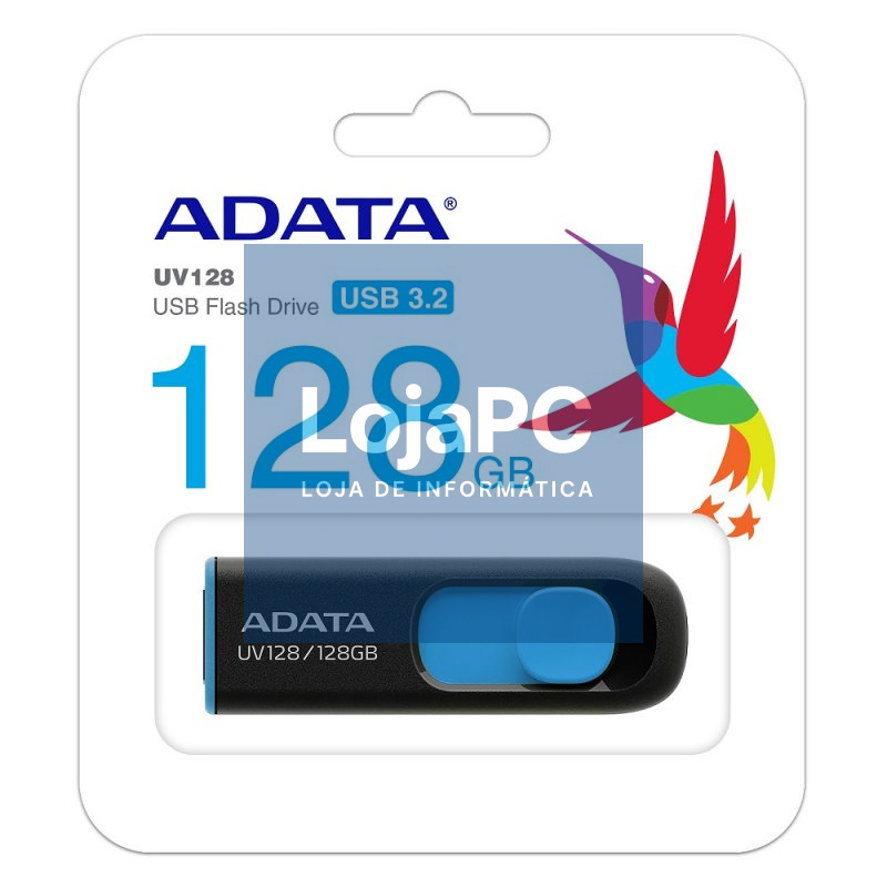 ADATA Lapiz Usb UV128 128GB USB 3.2 Negro/Azul — imagem 5