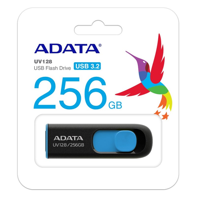 ADATA Lapiz Usb UV128 256GB USB 3.2 Negro/Azul — imagem 5