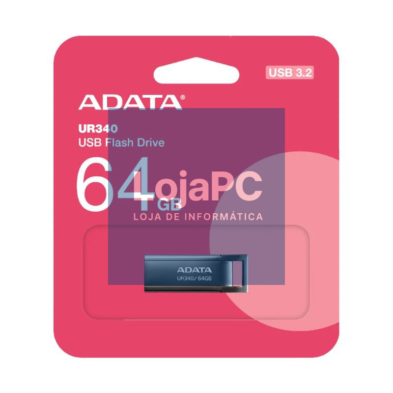 ADATA Lapiz USB UR340 64GB USB 3.2 Metal Black — imagem 3