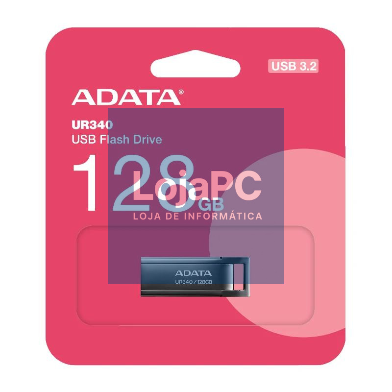 ADATA Lapiz USB UR340 128GB USB 3.2 Metal Black — imagem 3