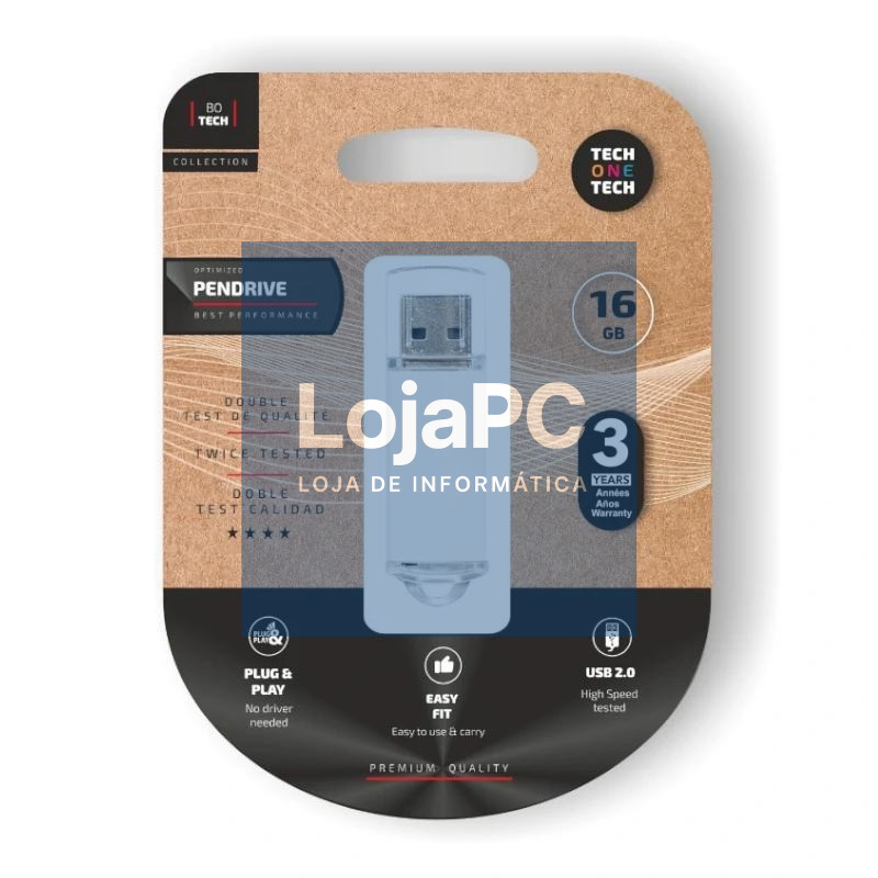 TECH ONE TECH Basic Pendrive 16Gb USB 2.0 Blanco