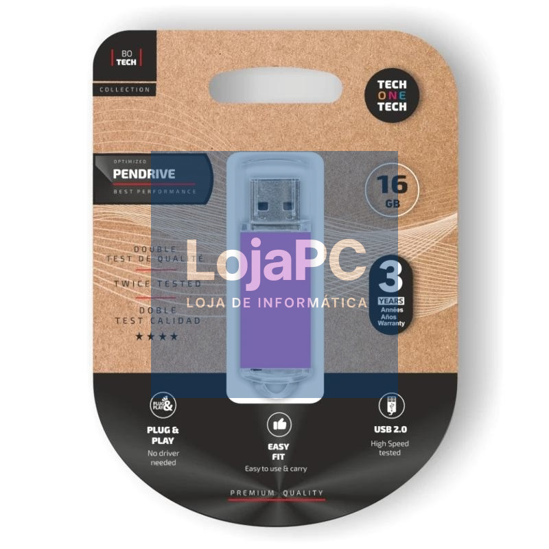 TECH ONE TECH Basic Pendrive 16Gb USB 2.0 Purple