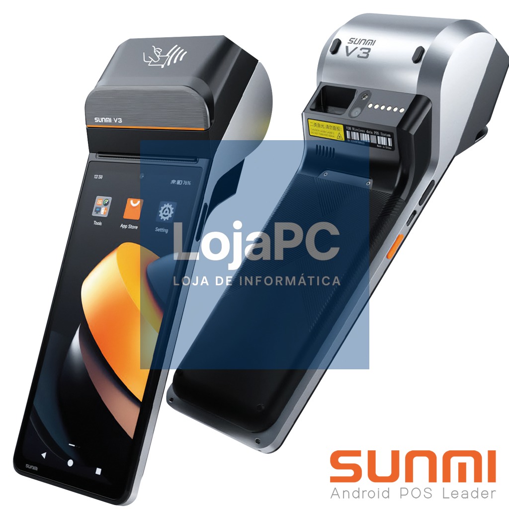 V3, GMS EDLA, A13, 6.75", 3GB+32GB, 8MP Rear Camera, SUNMI 2D Scanner SS1104, 58mm Printer + label printer, NFC, EU 4G, EU Adapter, 3-Y
