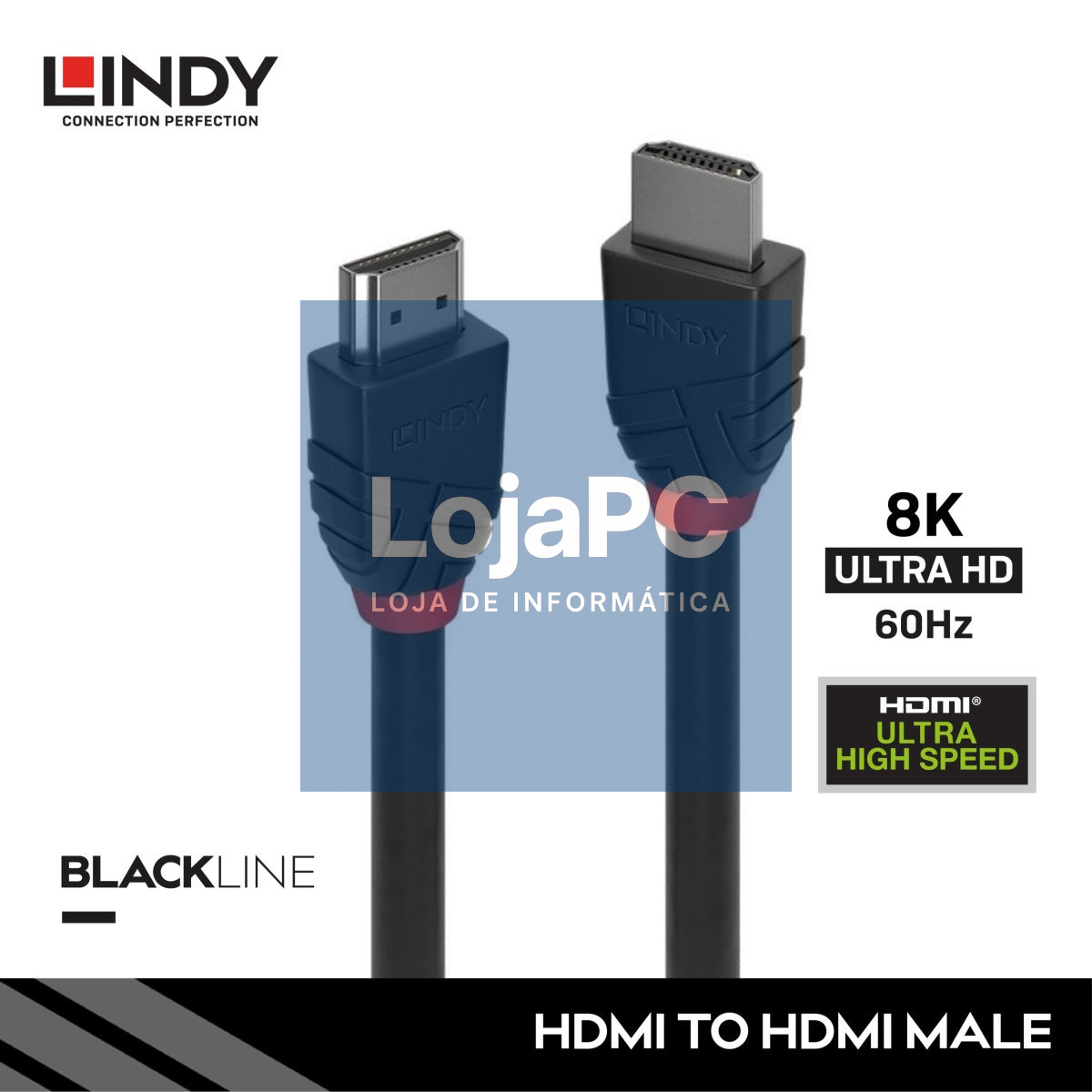 Cabo HDMI M/M dourado 7.5m Preto