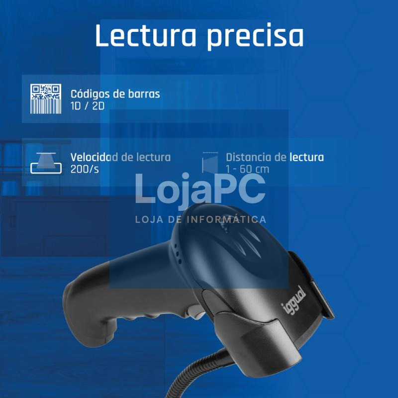 iggual Lector código barras 2D USB gatillo soporte — imagem 3