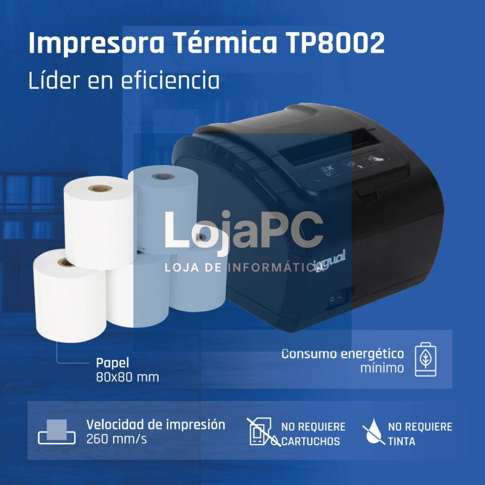 iggual Impresora Térmica TP8002 USB+RS232+Ethernet — imagem 2