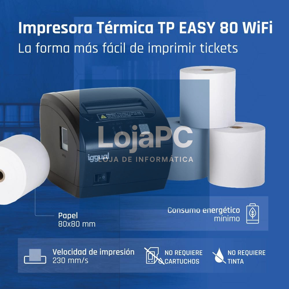 iggual Impresora térmica TP EASY 80 USB+RJ11 WiFi — imagem 3
