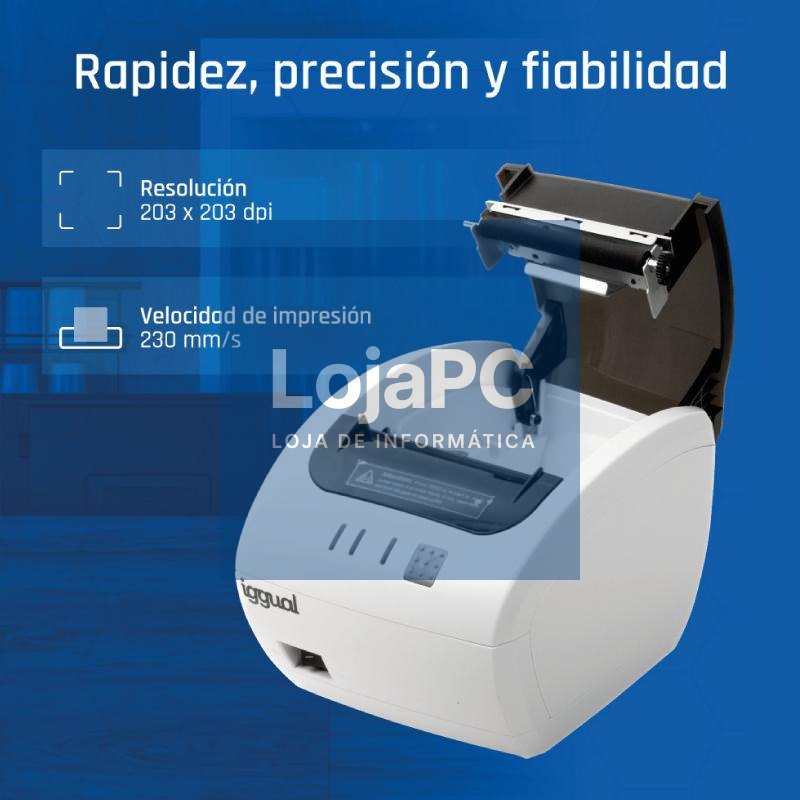 iggual Impresora térmica TP EASY 80W USB+RJ11 blan — imagem 3