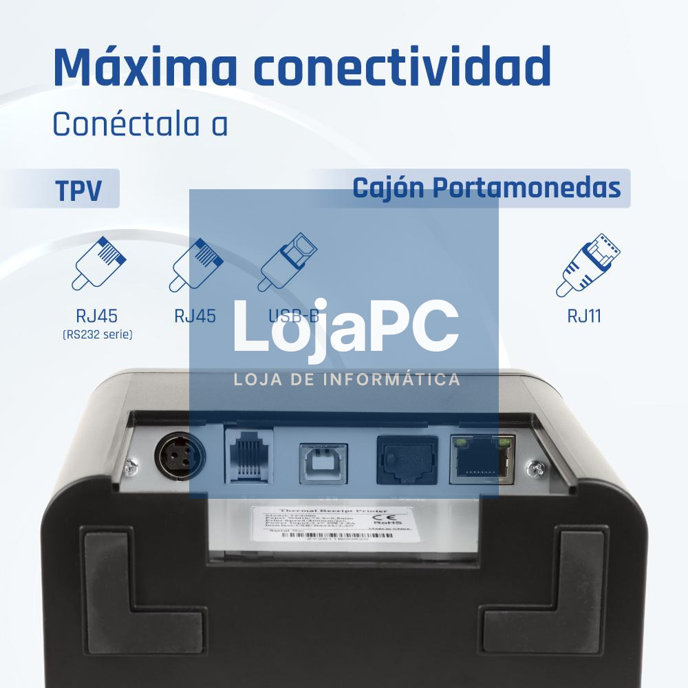 iggual Impresora Térmica TP9000 USB+RJ45+RJ45RS232 — imagem 3