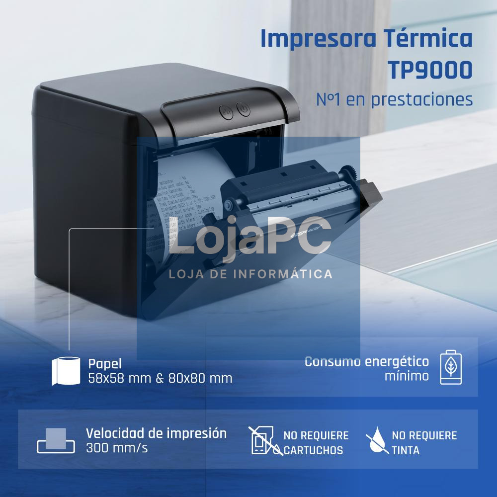iggual Impresora Térmica TP9000 USB+RJ45+RJ45RS232 — imagem 2