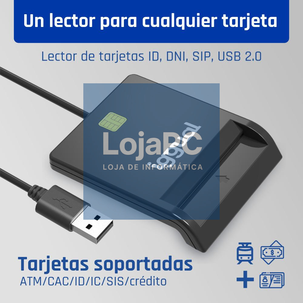 iggual Lector DNI SIP tarjetas ID USB 2.0 negro — imagem 3