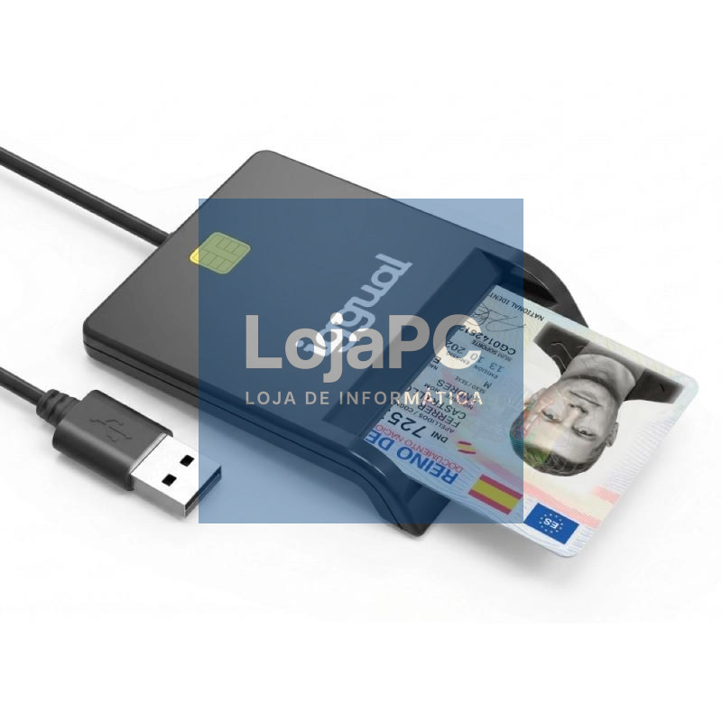 iggual Lector DNI SIP tarjetas ID USB 2.0 negro