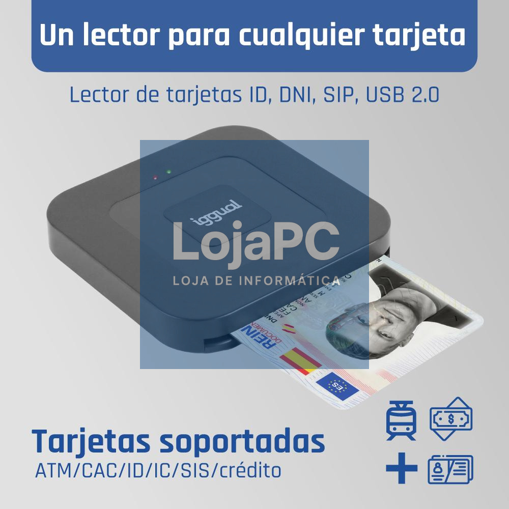 iggual Lector DNI SIP tarjetas ID USB-A / tipo C — imagem 5