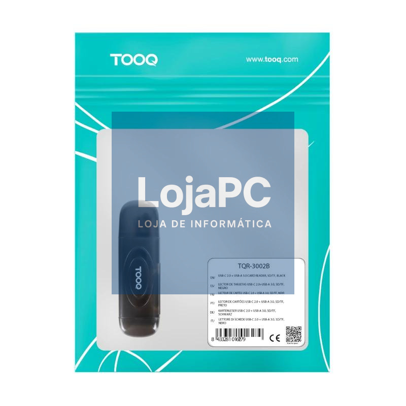 Tooq TQR-3002B Lector tarjetas USB3.0 SD/TF Negro — imagem 3