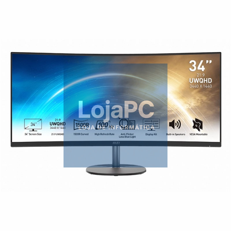 MSI MP341CQ Monitor34" UWQHD VGA HDMI MM curv