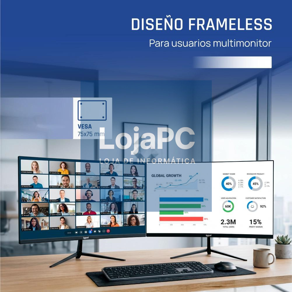 iggual Monitor 24" IPS 1ms FHD 120Hz VGA HDMI Slim — imagem 5