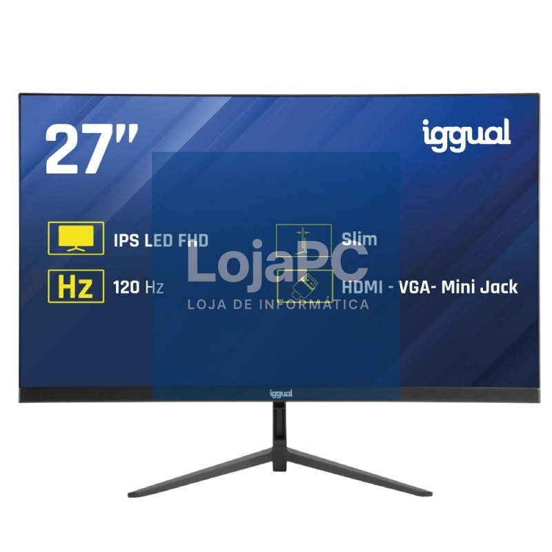 iggual Monitor 27" IPS 1ms FHD 120Hz VGA HDMI Slim