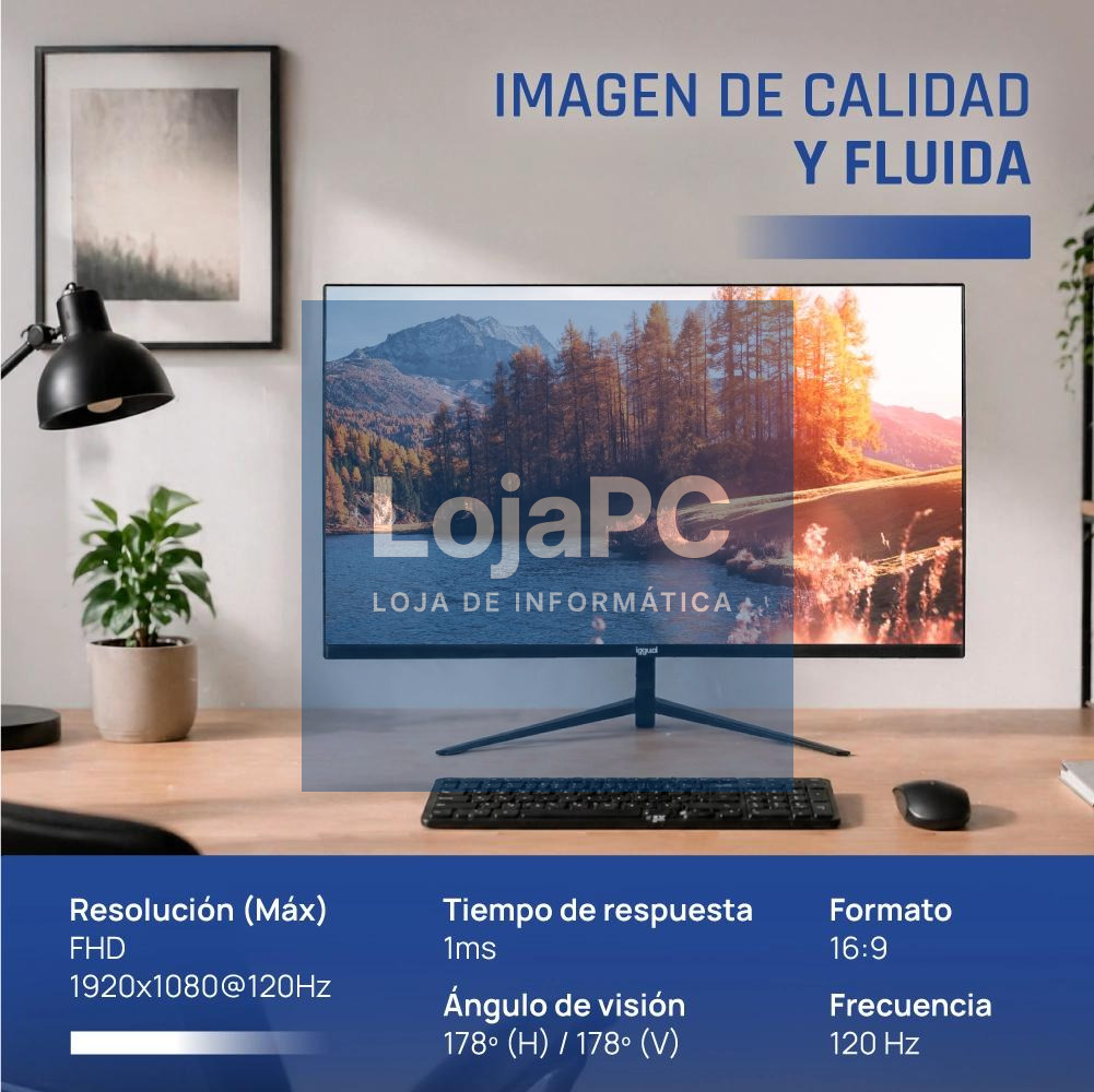 iggual Monitor 27" IPS 1ms FHD 120Hz VGA HDMI Slim — imagem 3