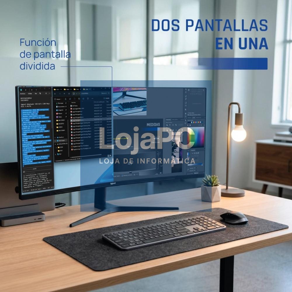 iggual Monitor 34" UWQHD 1ms 2DP 2HDMI MM AA Curvo — imagem 2