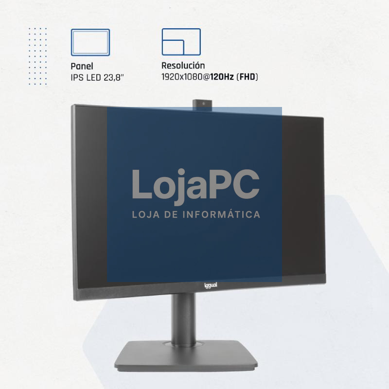 iggual Monitor 24" 120Hz 1ms HDMI VGA MM AA webcam — imagem 3