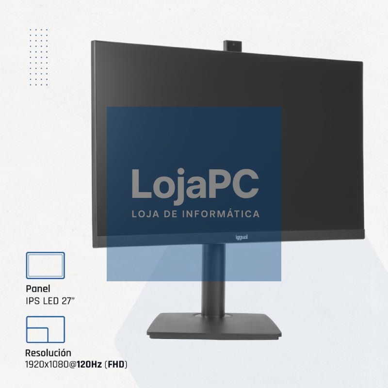 iggual Monitor 27" 120Hz 1ms HDMI VGA MM AA webcam — imagem 3
