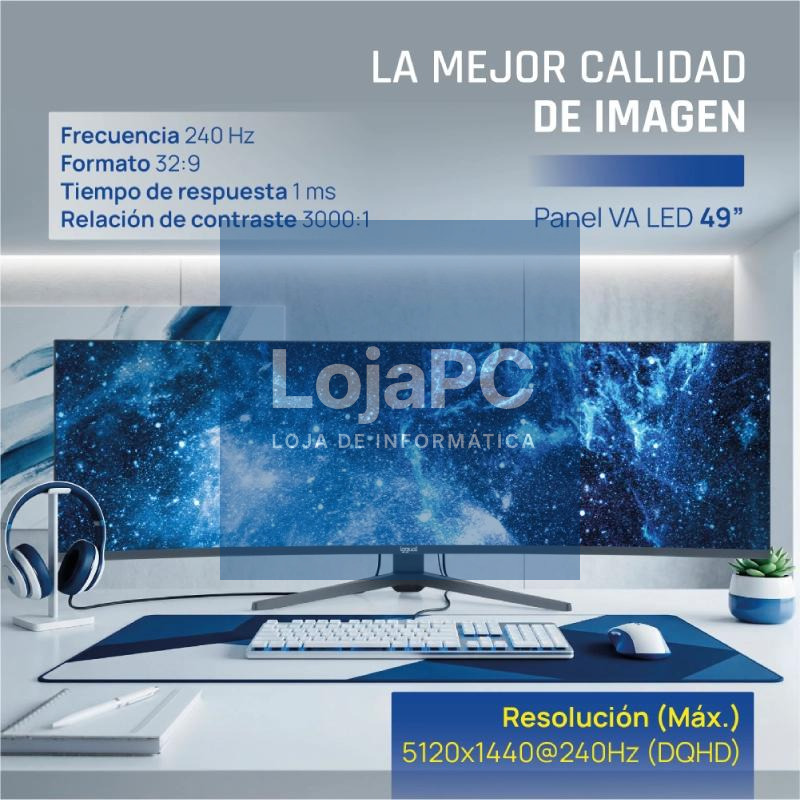 iggual Monitor 49" 5K DQHD 1ms 240Hz MM AA Curvo — imagem 3