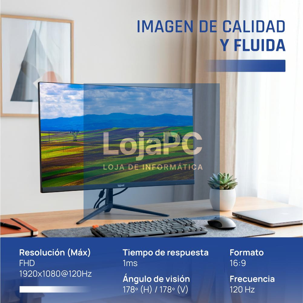 iggual Monitor 24" IPS 1ms FHD 120Hz VGA HDMI MM — imagem 5
