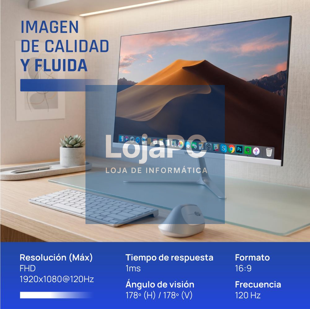 iggual Monitor 24" IPS 1ms FHD 120Hz MM blanco — imagem 2