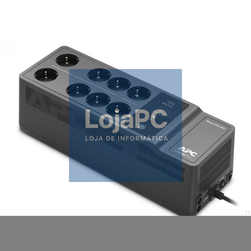 APC Back UPS 650VA/400W 8 tomas Schuko USB A+C — imagem 3