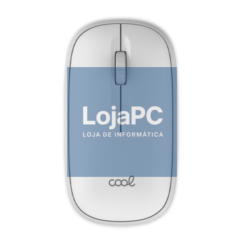 Mouse silencioso sem fio 2 em 1 (Bluetooth + USB Adapt.) COOL Slim White — imagem 4