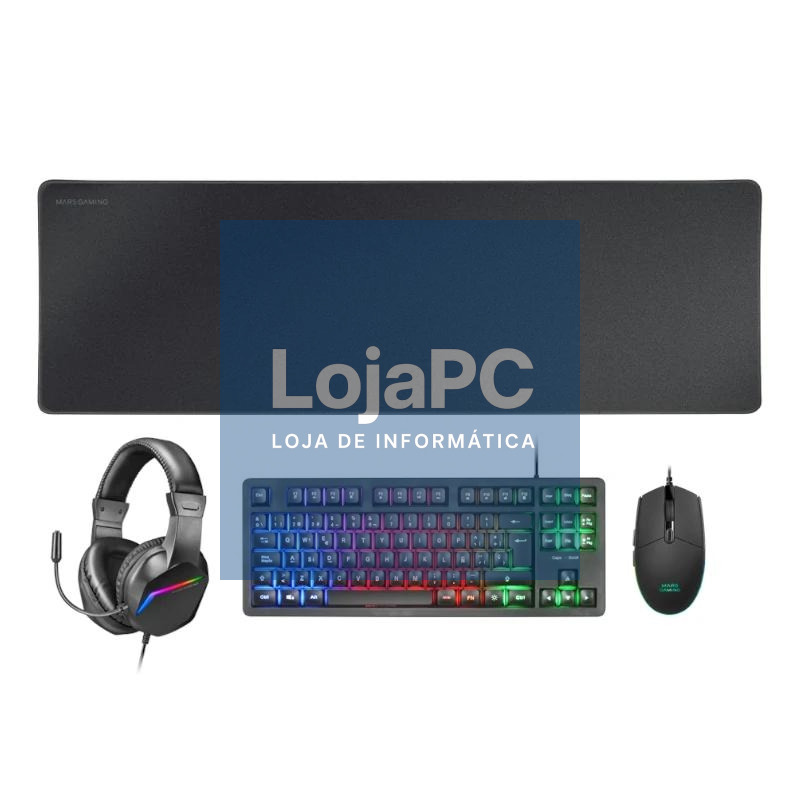 MARS GAMING Combo Gaming MCP-RGB3 4EN1 Negro