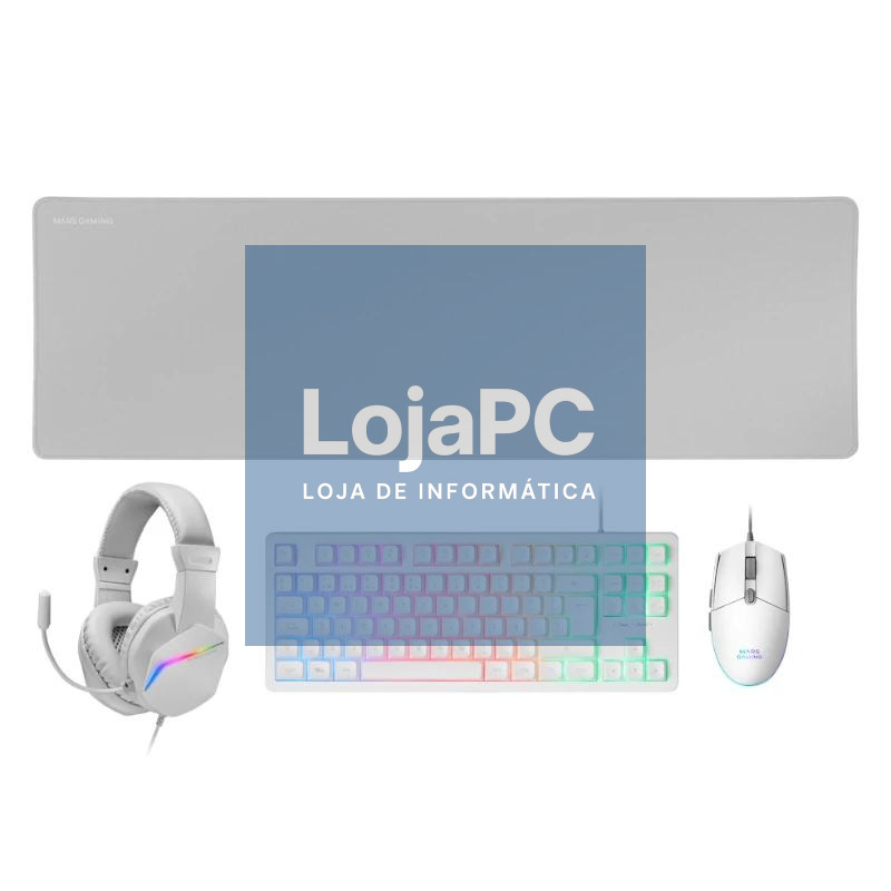MARS GAMING Combo Gaming MCP-RGB3W 4EN1 BlancO